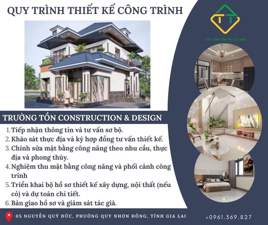 Quy trình thiết kế nhà đẹp Quy Nhơn chuyên nghiệp tại Trường Tồn